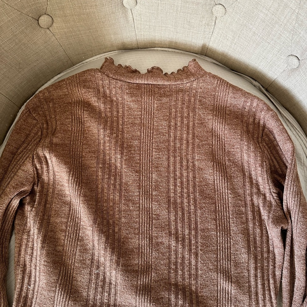 Women's Ribbed Top - Brown - Picture 4 of 4